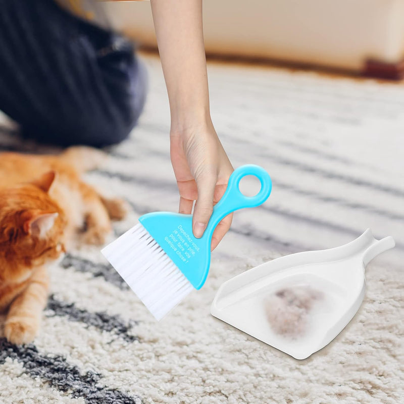 Mini Dustpan and Brush Set | Hand Broom and Dust Pan for Cleaning Table Countertop Keyboard - AABA MALL