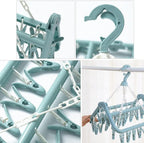 8 Clips / 16 Clips Rectangle Clothes Hanger | Windproof Drying Rack with Strong Hanger Clips | Socks, Underwear, Towels & Laundry Dryer Organizer - AABA MALL