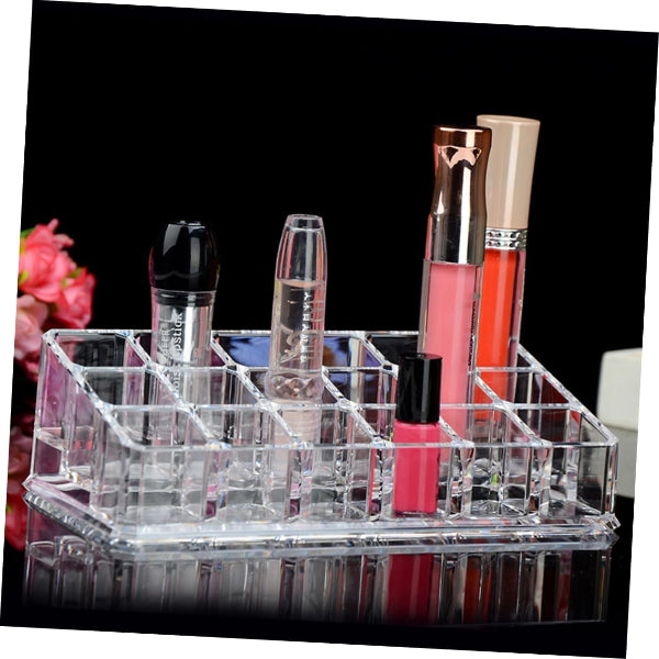 acrylic cosmetic organizer, makeup display stand, cosmetic holder, lipstick stand, acrylic makeup organizer, beauty display rack, professional salon organizer, transparent makeup holder, vanity accessories, cosmetic showcase