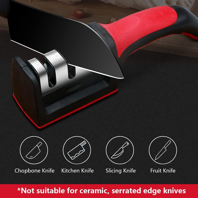 Manual 3-in-1 Knife Sharpener | 3-Stage Sharpening Tool for Repairing, Grinding & Polishing Blades - AABA MALL