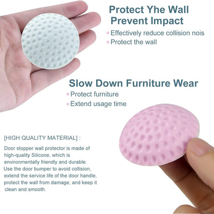 Silicone Door Bumper (5 Pcs Set) – Wall Protector & Door Handle Stopper | Self-Adhesive Clear Knob Pads | Round Wall Shield Cushion