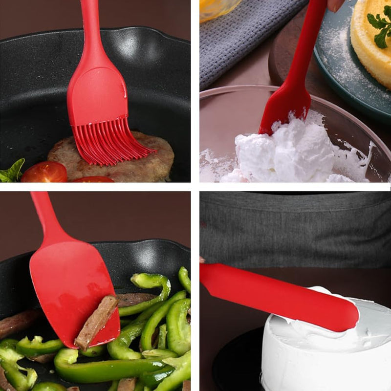 6-Piece Silicone Spatula Set | Food-Grade Rubber Spatulas for Baking, Cooking & Mixing | Heat-Resistant, Non-Stick & Dishwasher Safe - AABA MALL