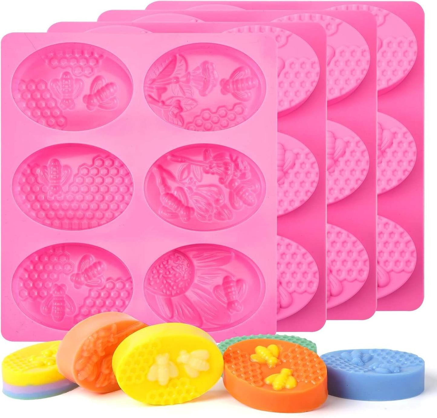 [Pack of 2] – 6 Cavities Silicone Soap & Baking Mold | DIY Handmade Soap, Cake, Chocolate, Biscuit, Pudding, Jelly & Ice Cube Maker