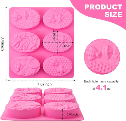[Pack of 2] – 6 Cavities Silicone Soap & Baking Mold | DIY Handmade Soap, Cake, Chocolate, Biscuit, Pudding, Jelly & Ice Cube Maker