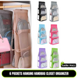 6-Pocket Reversible Hanging Organizer | Closet Hanging Tote with Dual-Sided Storage for Garments, Pants, Accessories & More