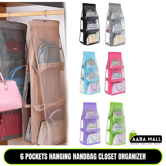 6-Pocket Reversible Hanging Organizer | Closet Hanging Tote with Dual-Sided Storage for Garments, Pants, Accessories & More