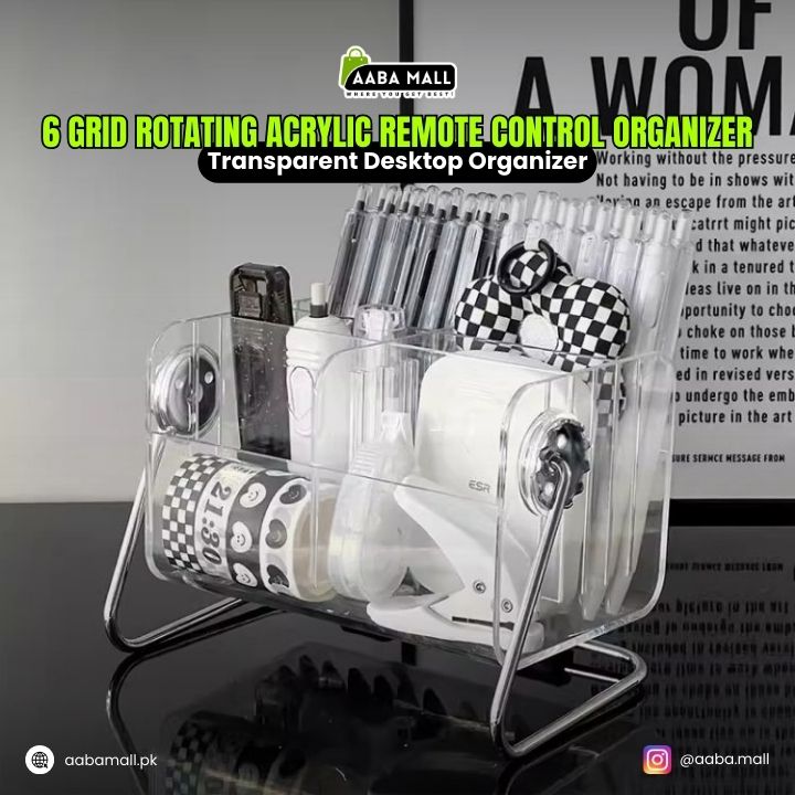 6 grid rotating acrylic remote control organizer