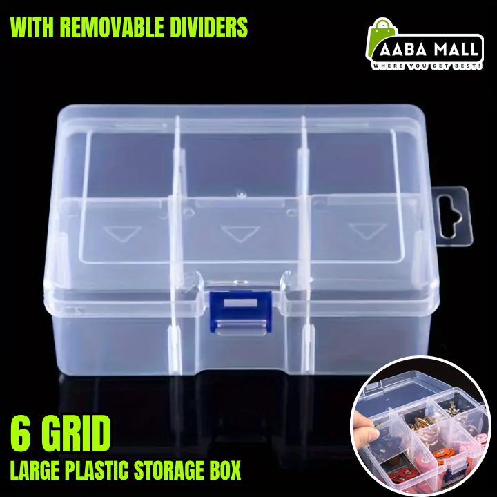 large plastic jewelry storage box with removable dividers