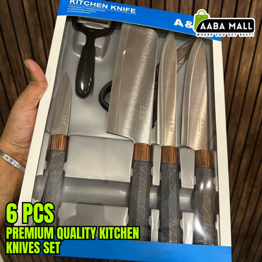 6pcs Kitchen Knives Set | Premium Quality Fruit & Vegetable Knife | Multipurpose Kitchen Cutlery Set | Steak & Meat Cutting Knives