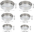 Set of 6 Stainless Steel Fine Mesh Strainers ? Round Channi, Sugar Net, Flour Sifter ? Durable Kitchen Sieves for Dry & Wet Ingredients - AABA MALL