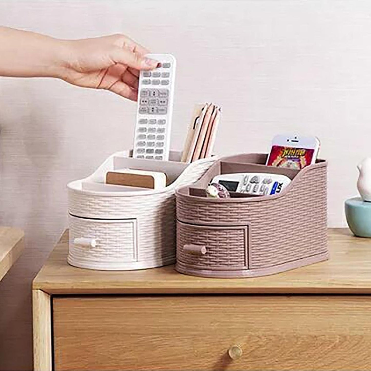 Multi-Compartment Desk Organizer | Creative Desktop Storage Box for Makeup, Remote Control & Office Supplies | Compact & Stylish Organizer for Home or Office
