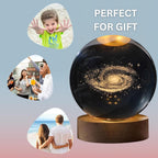 3d Crystal Globe lamp with USB LED Light | 3D Laser Engraved Planet Sphere Night Lamp | Astronomy Gift for Space Lovers, Home & Office D‚cor - AABA MALL