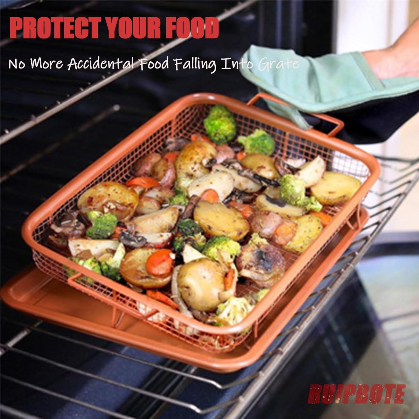 Stainless Steel Baking Tray with Cooling Rack | Grill Basket & Grid for Baking, Grilling & Cooling