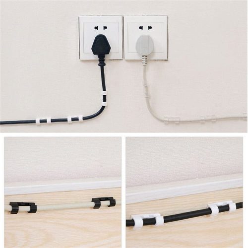 Cable Clips Wire Holder Organizer Drop Cord Management Self-Adhesive 20Pcs/Box