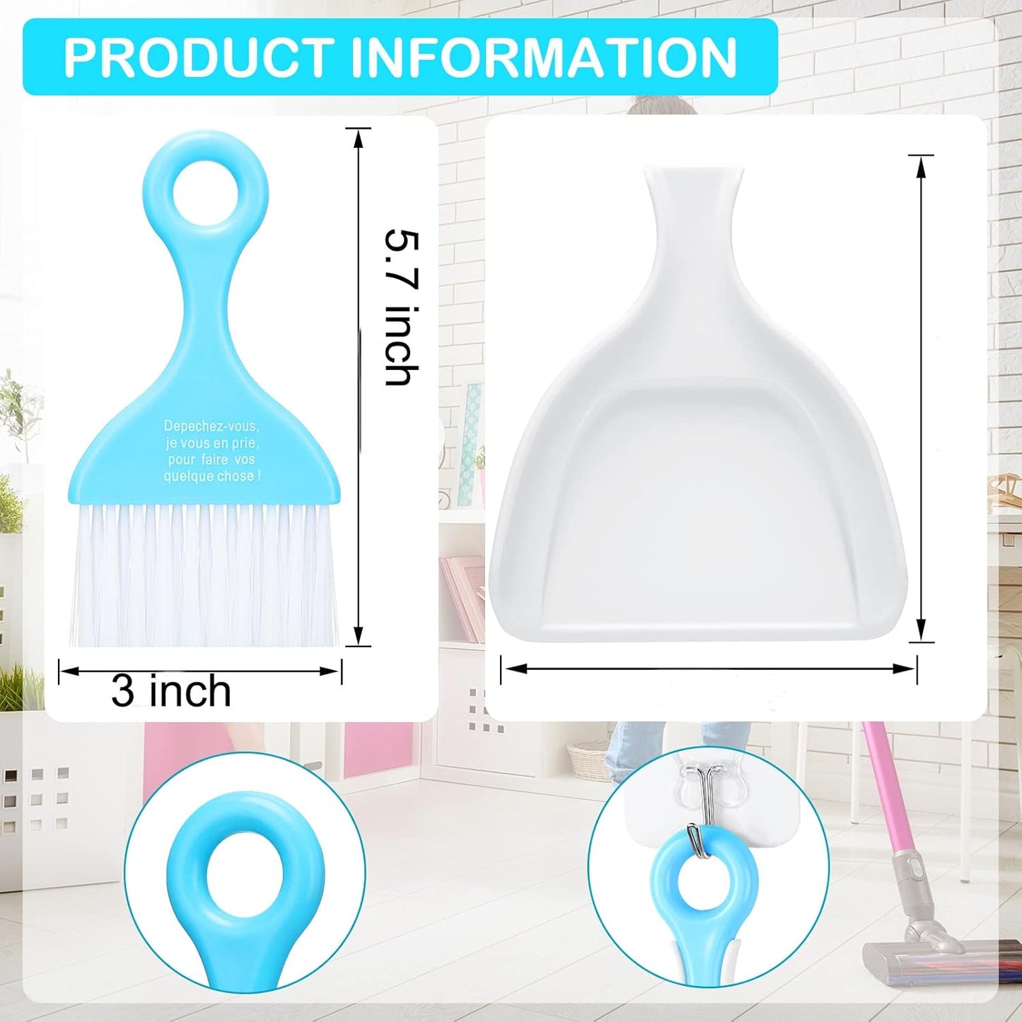 Mini Dustpan and Brush Set | Hand Broom and Dust Pan for Cleaning Table Countertop Keyboard