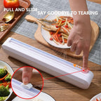 Cling Film Dispenser & Cutter | Food Wrap Holder with Slide Cutter & 1 BPA-Free Plastic Wrap Refill - AABA MALL