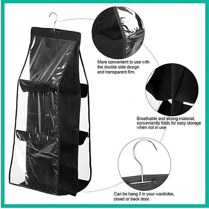 6-Pocket Reversible Hanging Organizer | Closet Hanging Tote with Dual-Sided Storage for Garments, Pants, Accessories & More - AABA MALL