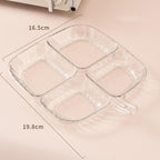 4 Partition Acrylic Tray ? Divided Serving Pot | Clear Grey Serving Plate for Dry Fruits, Snacks, Sweets & More | Party & Wedding Tableware