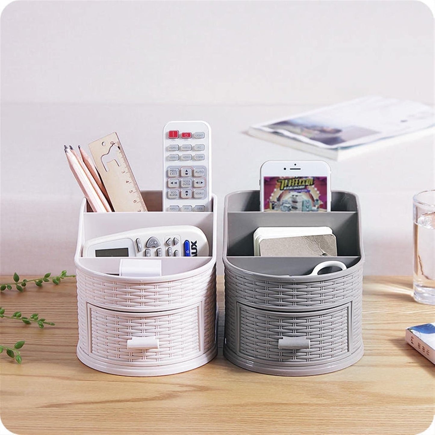 Multi-Compartment Desk Organizer | Creative Desktop Storage Box for Makeup, Remote Control & Office Supplies | Compact & Stylish Organizer for Home or Office