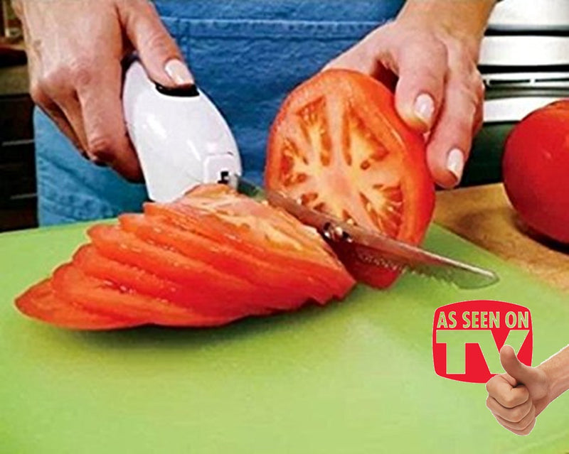 Kitchen easy cut electric cordless cutting knife tool portable rechargeable stainless steel electric steak knife household products - AABA MALL