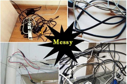 Cable Clips Wire Holder Organizer Drop Cord Management Self-Adhesive 20Pcs/Box - AABA MALL