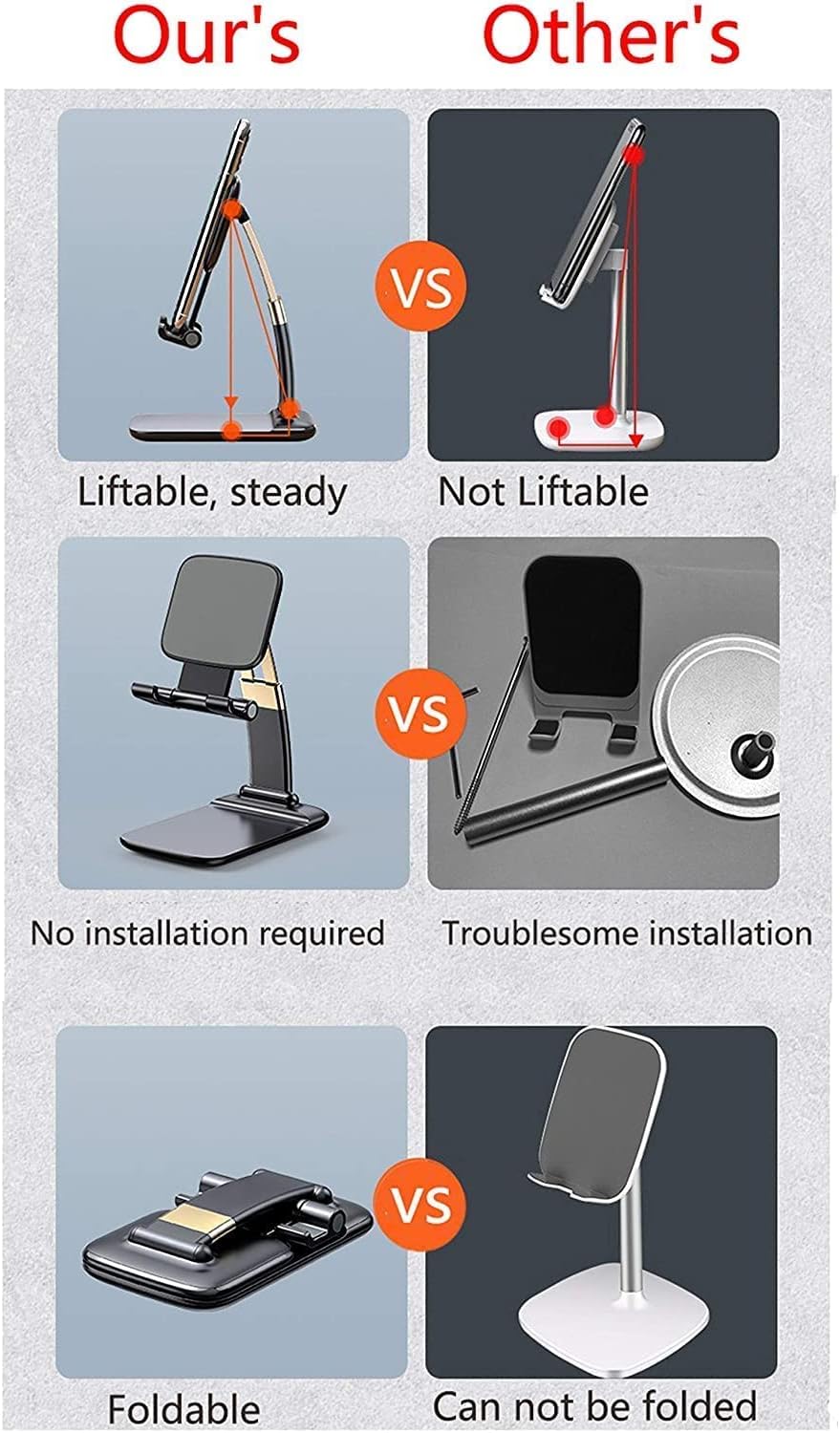 Foldable Desk Holder with Angle & Height Adjustment