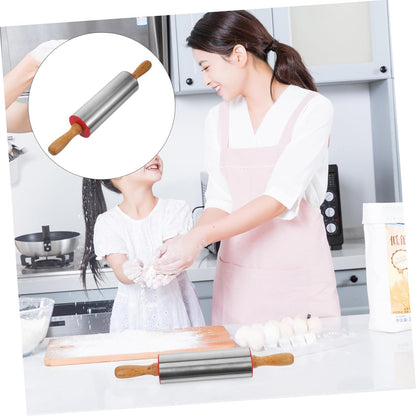Stainless Steel Rolling Pin (Belan) – Heavy Duty Non-Stick Roller for Roti, Dough, Cake, Pastry, Pizza & Fondant - AABA MALL