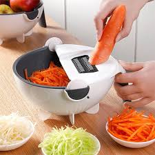 Vegetable Cutter with Drain Basket, Multifunctional Vegetable Mandoline Slicer Rotate Vegetable Chopper Graters, Kitchen Food Slicer Salad Machine Kitchen Tool