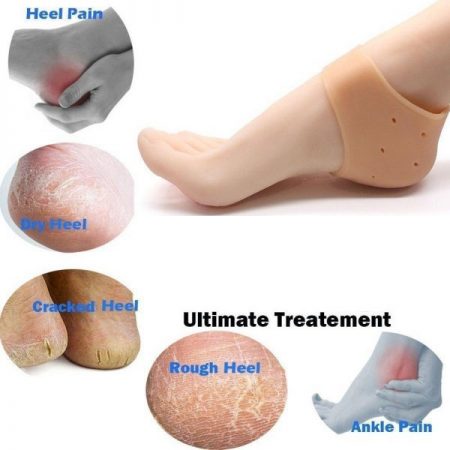 Anti heel crack socks pain foot gel relief silicone moisturizing support dry hard swelling care pair ankle protector - AABA MALL