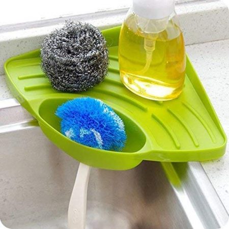 Kitchen Sink Corner Tool with Tray Storage Organizer Rack for Soap Dish Wash Basin - AABA MALL