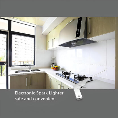 Stainless Steel Electronic Gas Lighter – Gun Shape Kitchen Lighter for Stoves, Grills & Ovens