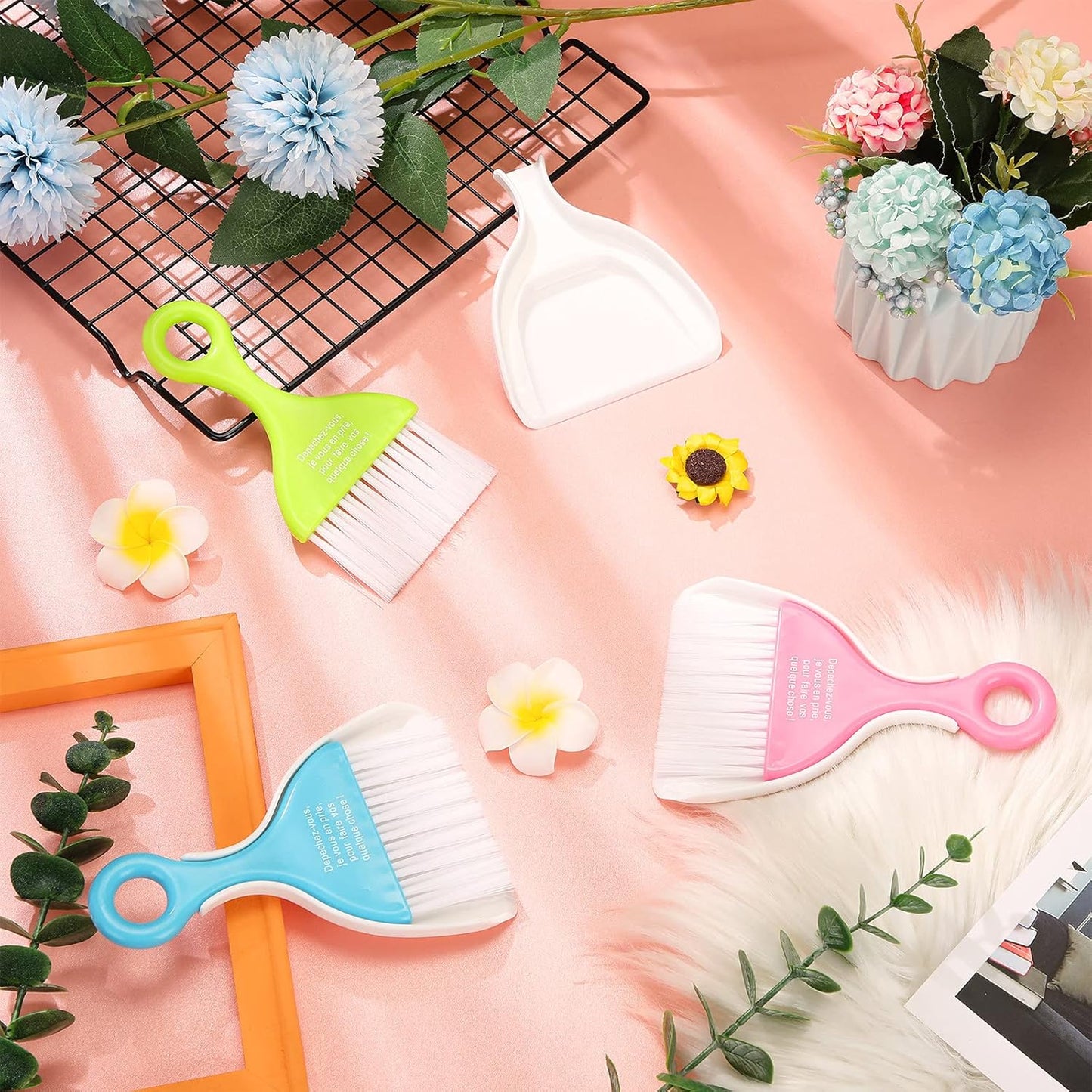 Mini Dustpan and Brush Set | Hand Broom and Dust Pan for Cleaning Table Countertop Keyboard