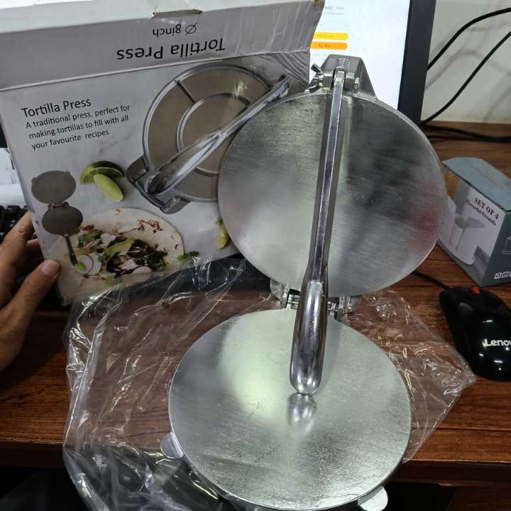 8 Inch Aluminium Tortilla Press Heavy Duty Manual Taco Maker for Homemade Corn and Flour Tortillas