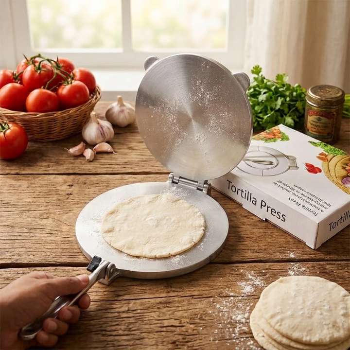 8 Inch Aluminium Tortilla Press Heavy Duty Manual Taco Maker for Homemade Corn and Flour Tortillas