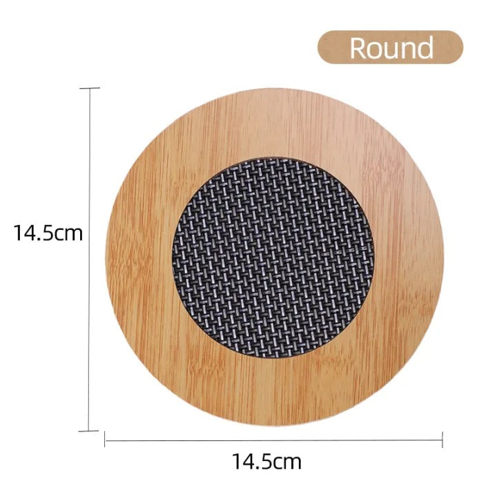 Wooden Table Mat – Heat Resistant Pot Holder & Non-Slip Coaster | Kitchen Heat Pad for Hot Dishes, Cups & Cookware - AABA MALL
