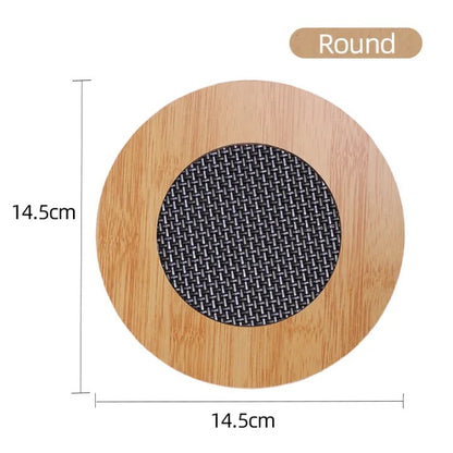 Wooden Table Mat – Heat Resistant Pot Holder & Non-Slip Coaster | Kitchen Heat Pad for Hot Dishes, Cups & Cookware - AABA MALL