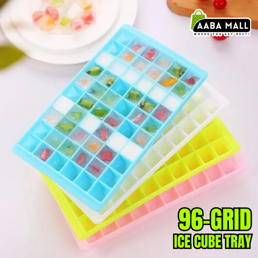 96-Grid Ice Cube Tray – DIY Ice Cube Maker Mold | PP Plastic Ice Maker for Kitchen, Bar, Party Drinks | Ice Cube Freezer Mold