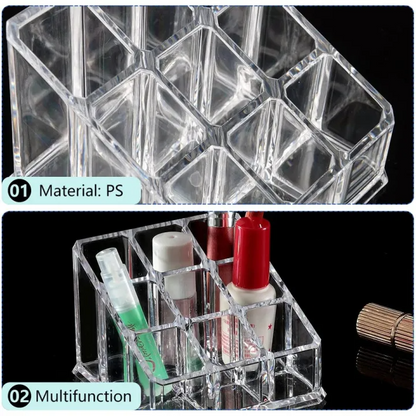 Makeup storage box for eyebrow pencils and beauty accessories