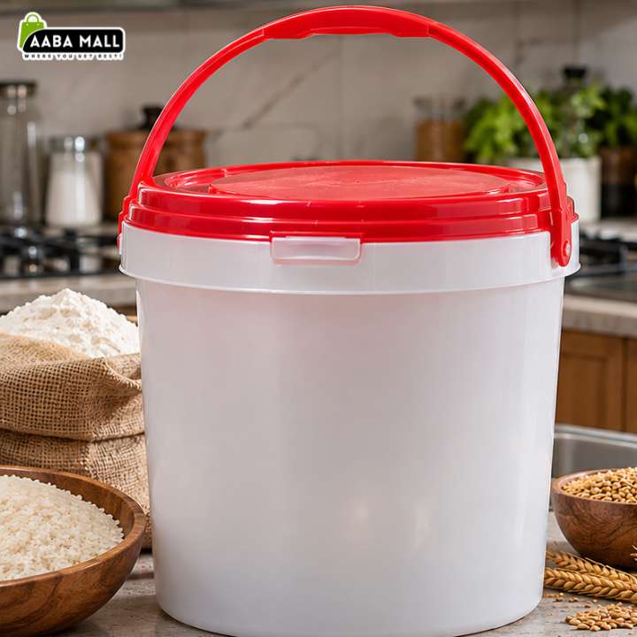 9 liter airtight flour and rice storage bucket with scoop food grade dry food storage container for kitchen pantry organization