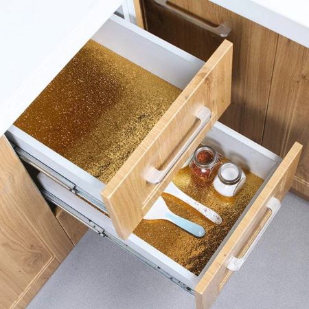 Oil Proof Golden Sticker Sheet (60cm x 200cm) for Kitchen Cabinet, Stove, Wall paper, Counter Top, Water Proof