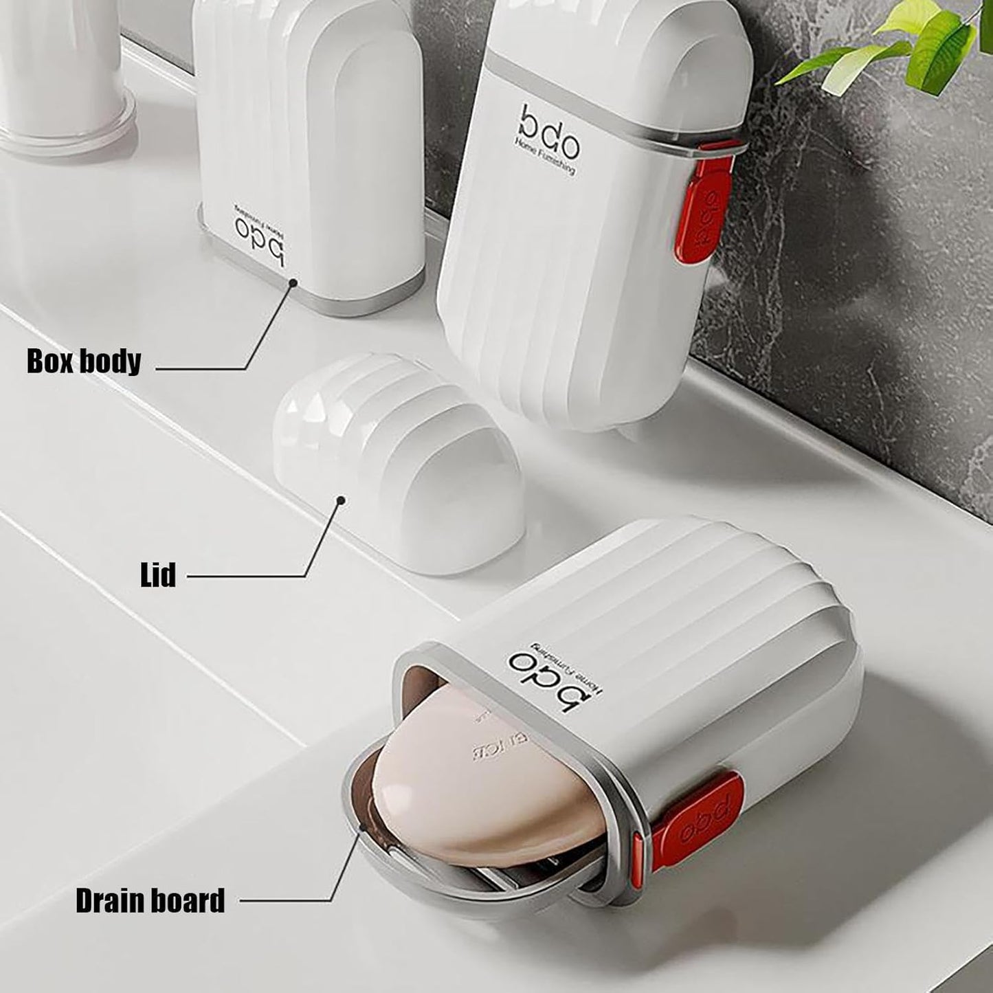 Travel Soap Dish Case Portable | Leak-Proof & Waterproof Small Soap Container with Lid | Ideal for Bathroom, Shower, Gym & Travel - AABA MALL