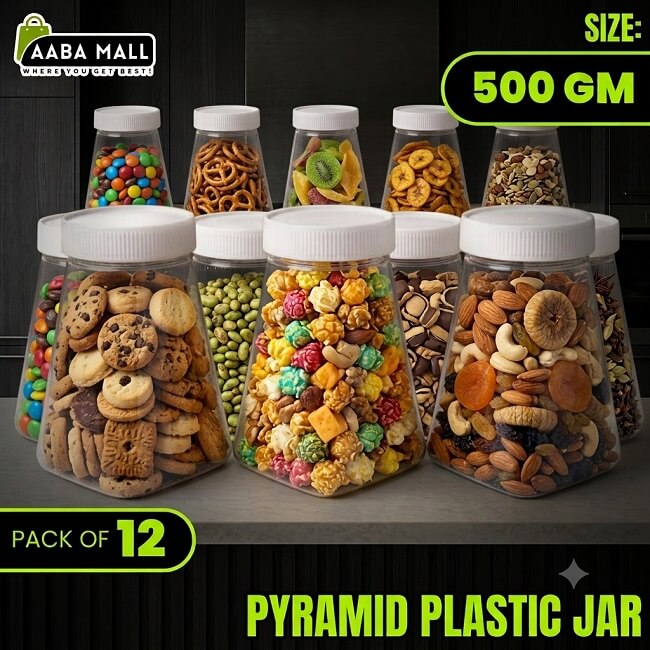Pyramid 500 GM Plastic Jar With White Cap
