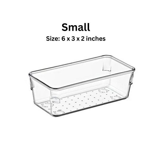 New Elegant Clear Acrylic Drawer Organizer for Kitchen, Jewelry, Makeup, Office & Bathroom ? Space-Saving Multi-Purpose Storage Divider