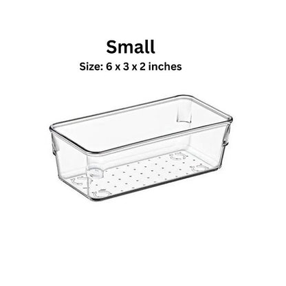 New Elegant Clear Acrylic Drawer Organizer for Kitchen, Jewelry, Makeup, Office & Bathroom ? Space-Saving Multi-Purpose Storage Divider