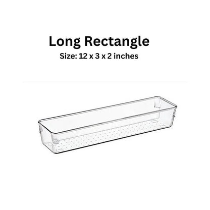 New Elegant Clear Acrylic Drawer Organizer for Kitchen, Jewelry, Makeup, Office & Bathroom ? Space-Saving Multi-Purpose Storage Divider