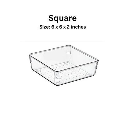 New Elegant Clear Acrylic Drawer Organizer for Kitchen, Jewelry, Makeup, Office & Bathroom ? Space-Saving Multi-Purpose Storage Divider