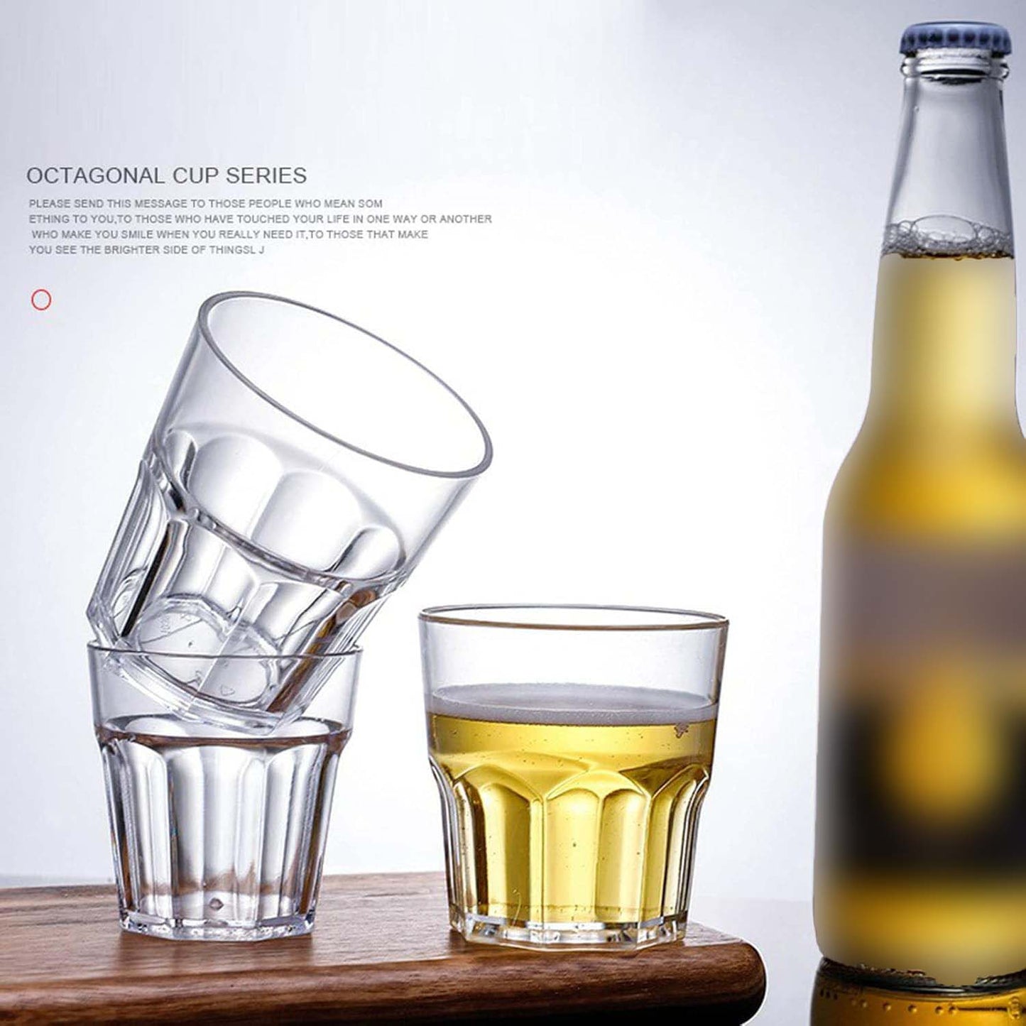 (Pack of 6) - 220ML Transparent Vintage Design Water Glass