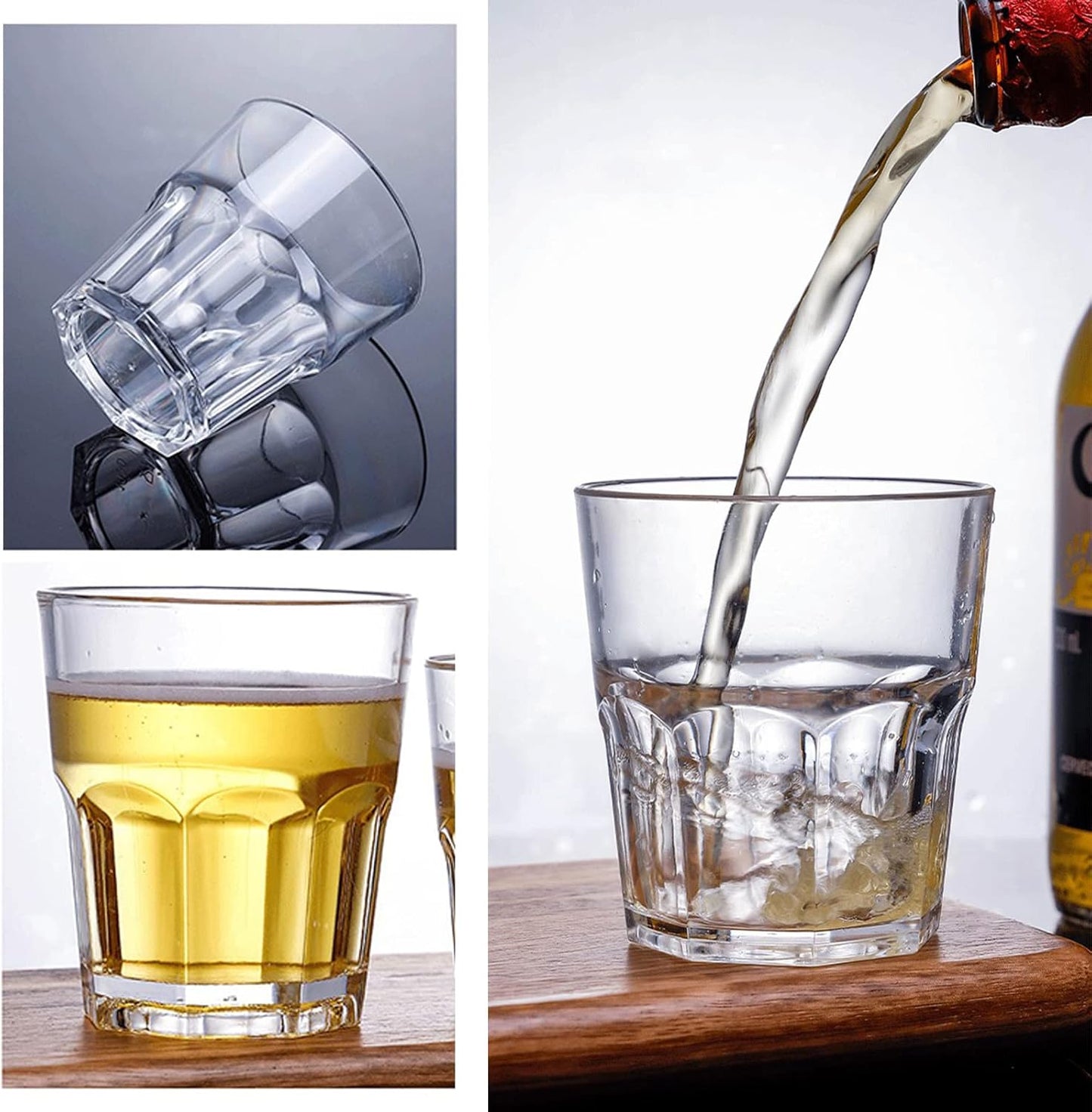 (Pack of 6) - 220ML Transparent Vintage Design Water Glass