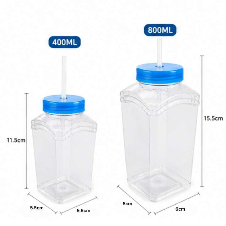 Candy Plastic Juice Jars 400ml & 800ml | Airtight Food Storage | BPA-Free Plastic Containers | Juice, Water, Milk & Beverage Jars