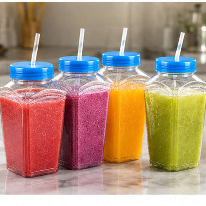 Candy Plastic Juice Jars 400ml & 800ml | Airtight Food Storage | BPA-Free Plastic Containers | Juice, Water, Milk & Beverage Jars